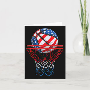4th Of July American Patriotic Bysketbyll Us Flag Card