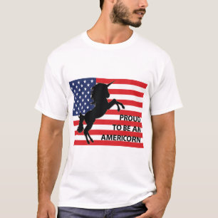 4th of July American Patriotic Unicorn USA Flag T-Shirt