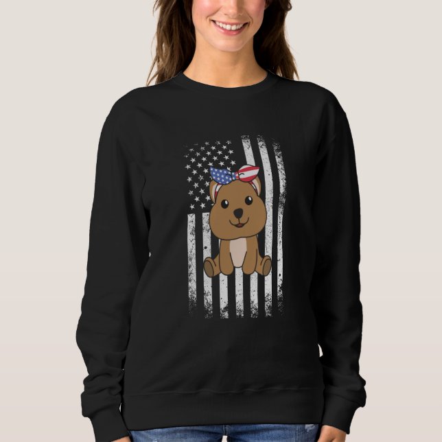 4th Of July American Quokka For Kids Cute Usa Quok Sweatshirt (Front)