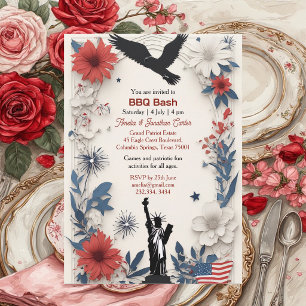 4th Of July American Symbol Independence Day Party Invitation