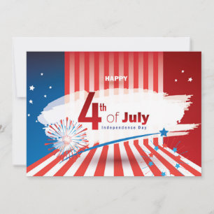 4th of July American USA Firework Patriotic Custom Card