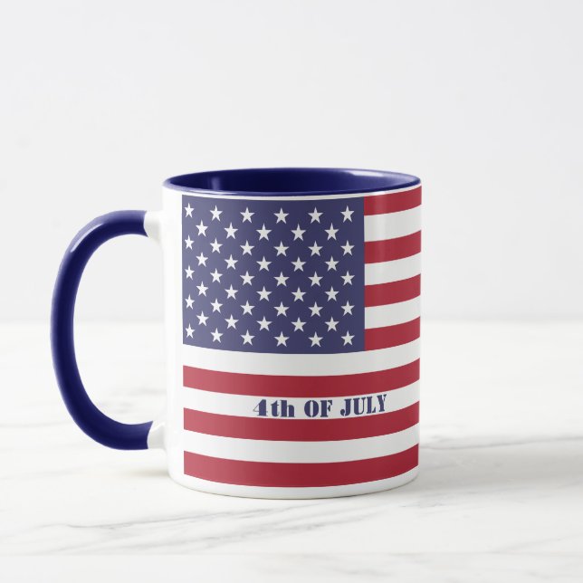 4th of July American USA Flag Patriotic Mug (Left)