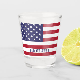 4th of July American USA Flag Patriotic Shot Glass
