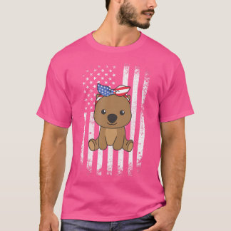 4Th Of July American Wombat For Cute Usa Wombat T-Shirt