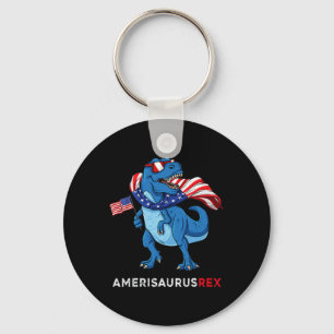 4th Of July Amerisaurus T Rex Dinosaur Boys Kids T Key Ring