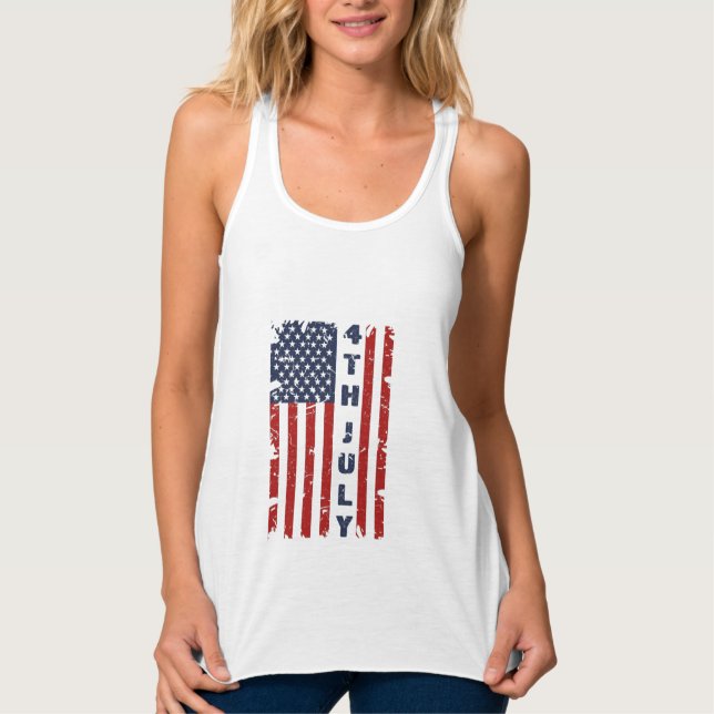 4TH of July and Torn US Flag   Singlet (Front)