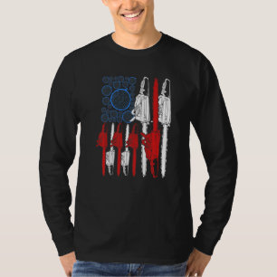 4th Of July Arboris Men Tree Climber Dad Chainsaw T-Shirt