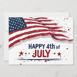 4th of July - Artistic US Flag Paint Splatter