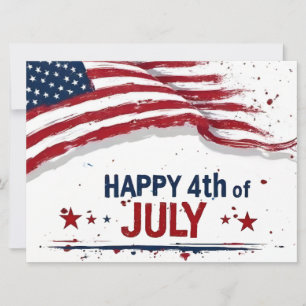4th of July - Artistic US Flag Paint Splatter