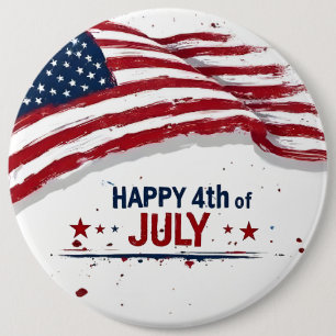 4th of July - Artistic US Flag Paint Splatter 6 Cm Round Badge