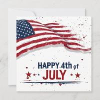 4th of July - Artistic US Flag Paint Splatter