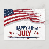 4th of July - Artistic US Flag Paint Splatter