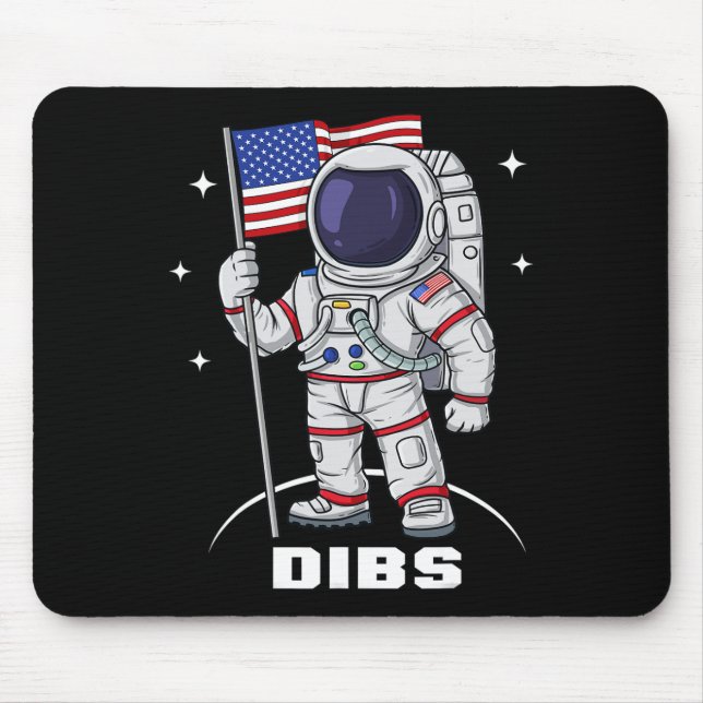 4th Of July Astronaut USA American Flag Fun Patrio Mouse Pad (Front)