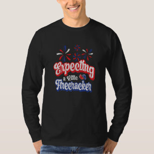 4th Of July Baby Announcement Expecting A Little F T-Shirt