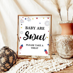 4th of july  baby are sweet baby shower favour poster