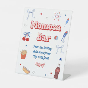 4th of July Baby Girl Shower Momosa Bar Pedestal Sign