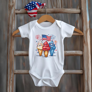 4th of July Baby Ice Cream USA Bodysuit