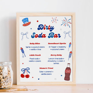 4th of July Baby Shower Dirty Soda Bar Poster