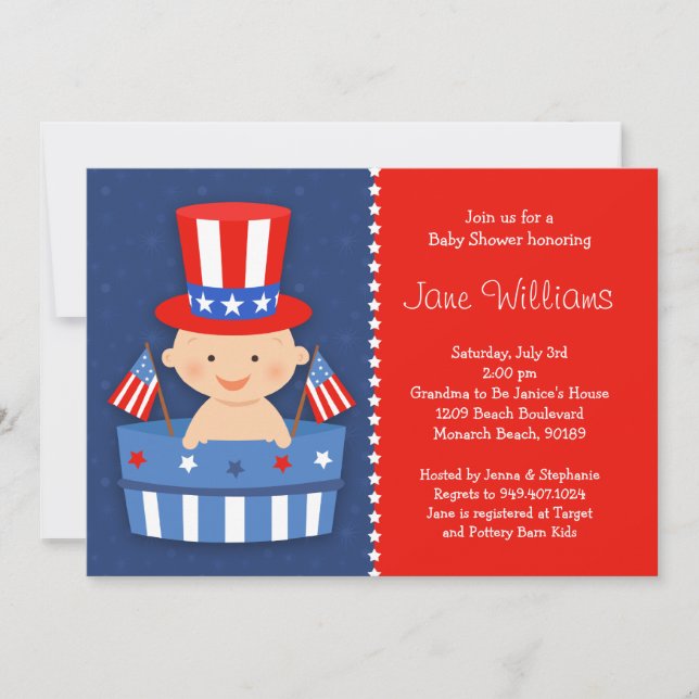 4th of July Baby Shower Invitation (Front)