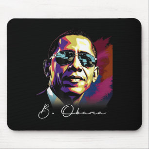 4th Of July Barack Obama President Portrait Patrio Mouse Pad