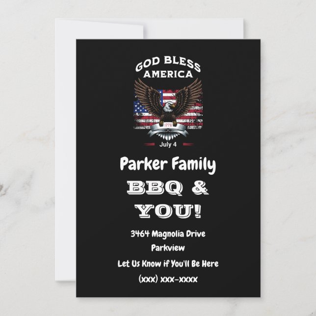 4th of July Barbeque Party Invitation (Front)