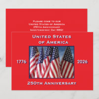 4th of July Barbeque, USA 250th Anniversary, Flags