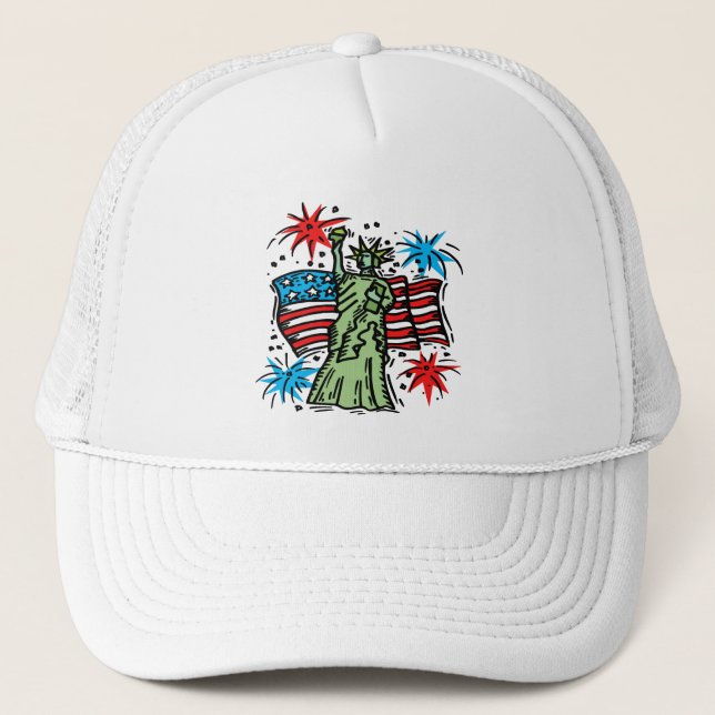 4th of July Baseball Hat: "Lady Liberty" Trucker Hat (Front)