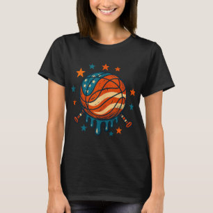 4th Of July Basketball Drip Patriotic American Fla T-Shirt