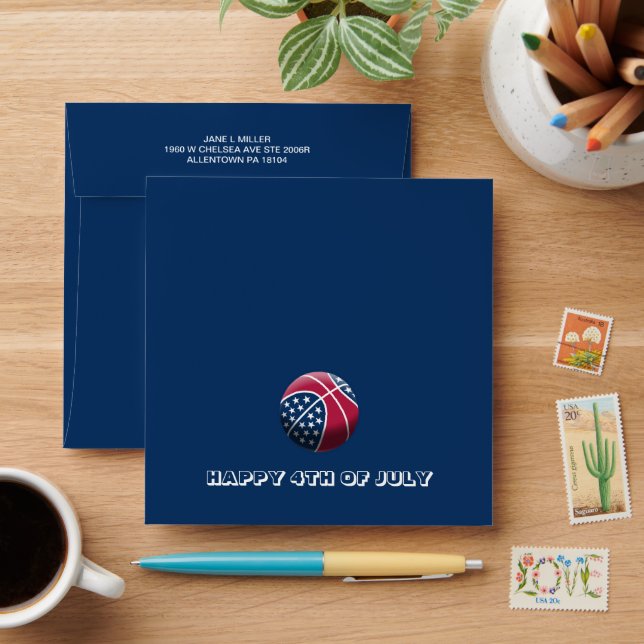 4th of July Basketball Envelope (Desk)