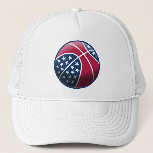 4th of July Basketball Trucker Hat (Front)