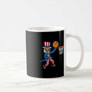 4th Of July Basketball Uncle Sam America Men Boys  Coffee Mug