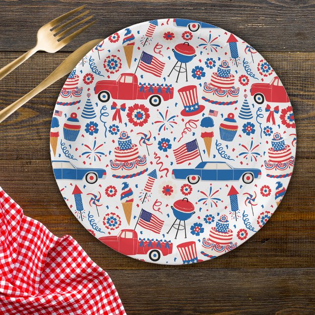 4th of July BBQ Americana Paper Plate (Creator Uploaded)