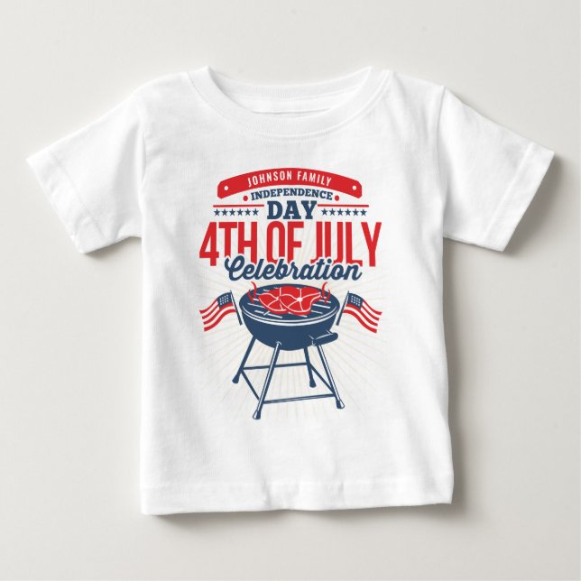 4TH of July BBQ Grill Family Reunion Baby T-Shirt (Front)