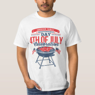 4TH of July BBQ Grill Personalised Family Reunion T-Shirt