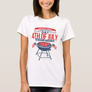 4TH of July BBQ Grill Personalised Family Reunion  T-Shirt