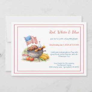 4th of July BBQ Invitation – Patriotic Backyard