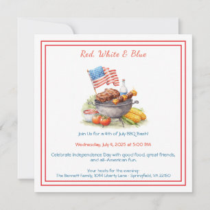 4th of July BBQ Invitation – Patriotic Backyard 