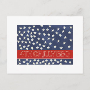 4th of July BBQ invitation Postcard