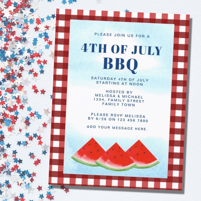 4th Of July BBQ Invitation Postcard (Creator Uploaded)