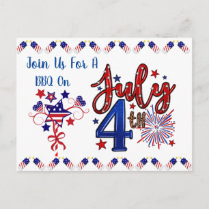 4th Of July BBQ Invite Postcard