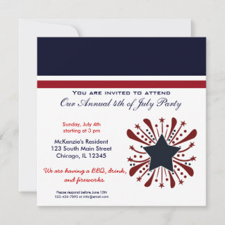 4th of July BBQ Party Invitation