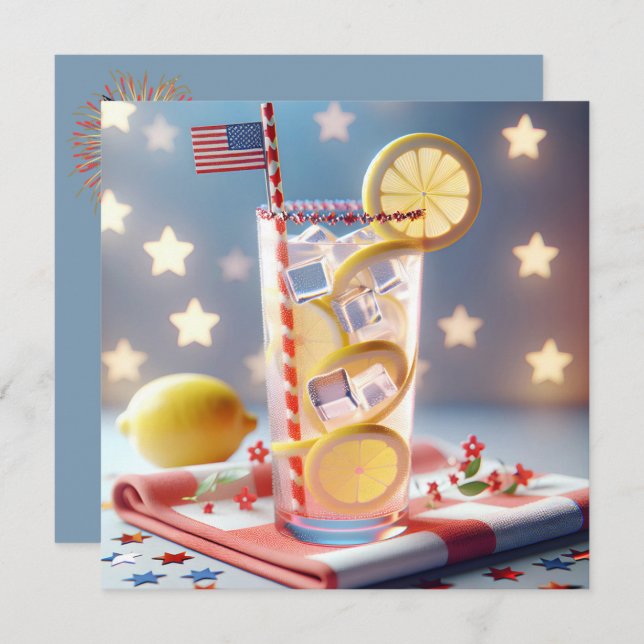 4th of July BBQ Party Invitation (Front/Back)