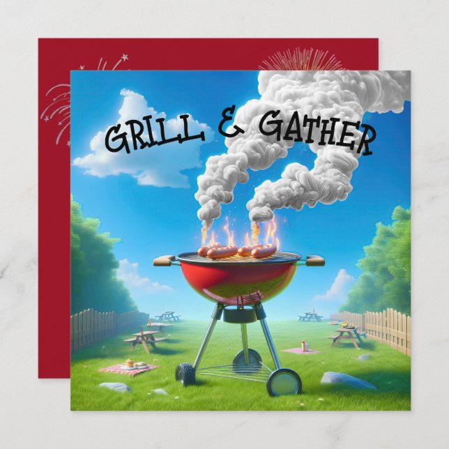 4th Of July BBQ Party Invitation (Front/Back)
