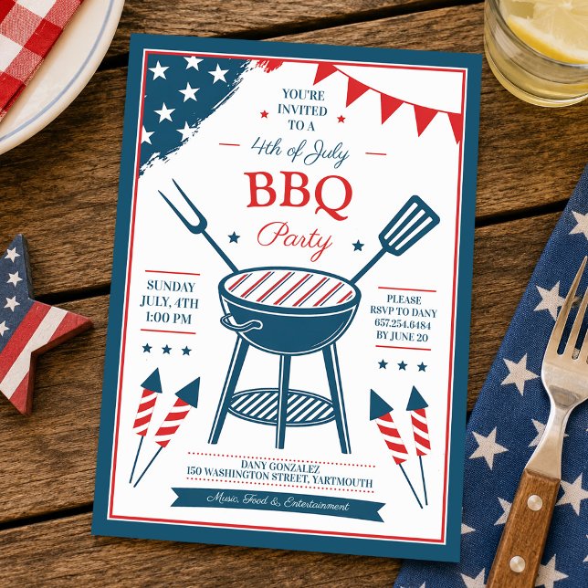 4th of July BBQ Party Invitation (Creator Uploaded)