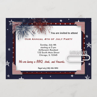 4th of July BBQ Party Invitation
