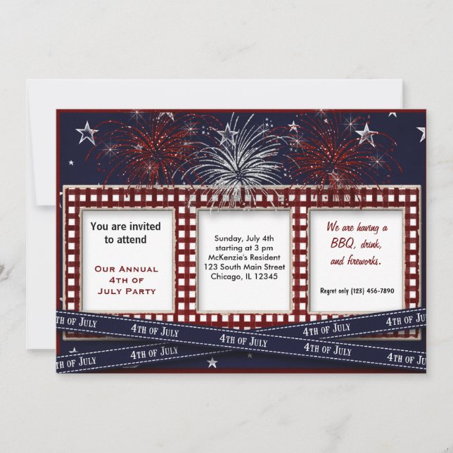 4th of July BBQ Party Invitation (Front)