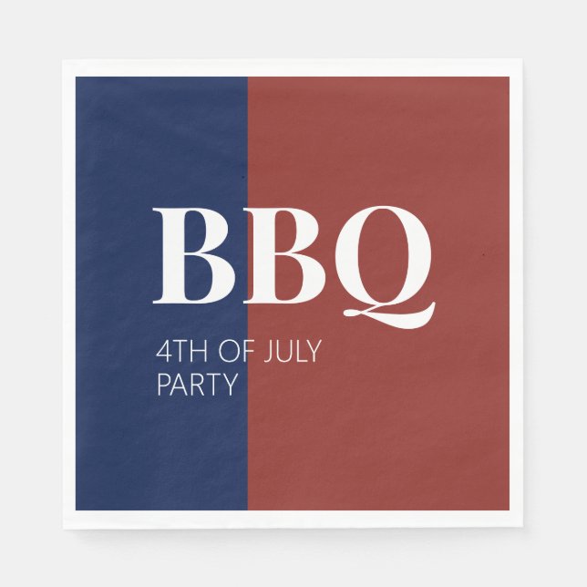 4th of July BBQ Party  Napkin (Front)