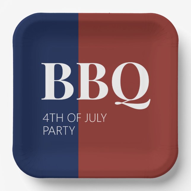 4th of July BBQ Party  Paper Plate (Front)