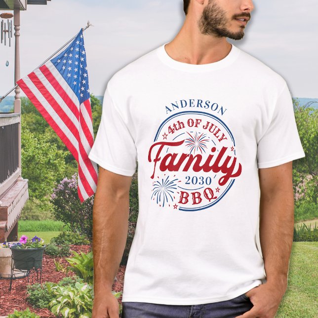 4th Of July BBQ Personalised Family Reunion T-Shirt (Creator Uploaded)
