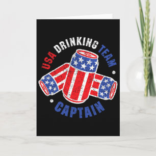 4th Of July Beer Can Flag Usa Drinking Team Tees Card